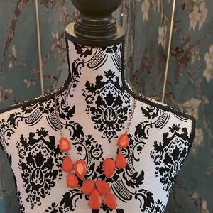 Costume Jewelry Necklace - Bright Orange and Beautiful Statement Necklace!